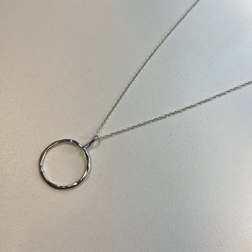 Studio Silver Sterling Silver Chain Necklace w/ Wavy Circle Pendant, NWT!!